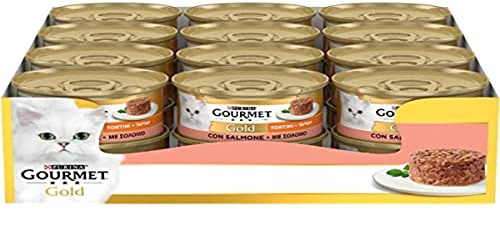 Purina Gourmet Gold-Törtchen mit Lachs, 24 Dosen mit je 85 g, 24 x 85 Stück
