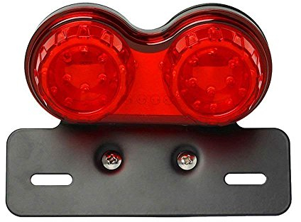 ZYTC 40 LED 40 Watt Motorrad Rückli Bremsleuchten Blinker Kennzeichenleuchte Halterung (Rot)