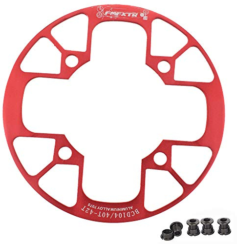 UPANBIKE Fahrrad Kettenblatt Schutz für Mountainbikes 104 BCD Aluminiumlegierung Kettenblattschutz für (40~42T,Rot)