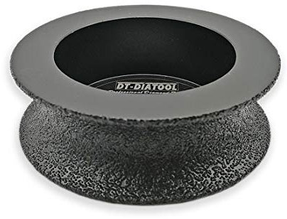 DT-DIATOOL Diamant-Schleifscheibe Durchmesser 7,5 cm für halbrunde Betonkante Marmor, Granit, Quarz, Diamanthöhe 20 mm