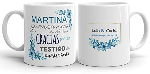 Kembilove Taza de Café para Bodas – Taza de Desayuno Regalar a los Invitados – Taza de Café y Té para Bodas – Taza de Cerámica Impresa – Tazas de de 350 ml para Aniversario (para Amiga.)