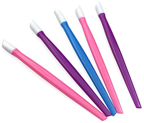 Warm Girl Lot de 10 repousse-cuticules en caoutchouc avec poignée en plastique (couleur aléatoire)