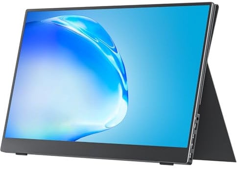 cocopar USB-C Portable Monitor - 15.6 Inch 1080P FHD HDR Zero Frame USB-C Computer Display with Dual Type-C Mini HDMI for Laptop PC Mac Surface Xbox PS4/5, with Smart Cover