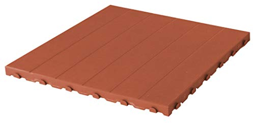 Fliese aus Kunststoff für den Außenbereich und Garten, 60 x 60 cm, 4 Stück, entspricht 1,5 m², Farbe Terrakotta