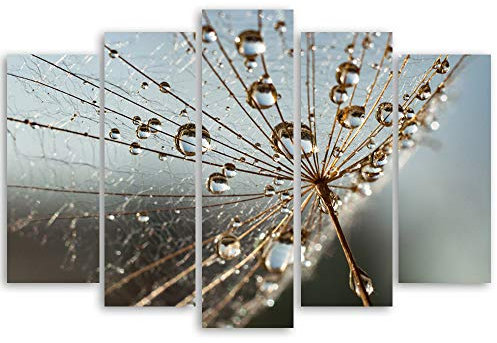 Feeby Bild Kunstdruck XXL Moderne Wandpaneele 3D Wassertropfen abstrakt Grau 100x70 cm