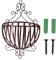 Cabilock Fioriera Sospesa Ferro Europeo da Parete Porta Vasi Semicircolare Bronzo per Piante Decorative Facile da Installare e Pulire Perfetta per Balconi Giardini e Finestrini