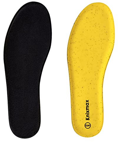 Knixmax Memory Schaum Einlegesohlen mit Samt für Damen Herren - Winter Warem Schuheinlagen für Sport, Freizeit und Beruf Schwarz Damen Gr.38 EU