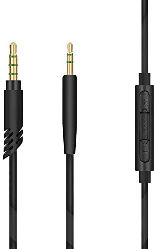 Linkidea Audio Cable with Mic for Bose QuietComfort 700NC/35 II/45/Ultra/25/35 Headphones, 3.5 TRRS to 2.5 TRS Replacement Aux Cord with Inline Microphone and Volume Control (5 ft / 1.5 m)