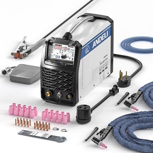 ANDELI 220V TIG Saldatore MOS Tubo Multifunzionale TIG Saldatrice con Caldo/Freddo/TIG Pulse Cold TIG Saldatrice con British Standard PlugTIG-250MPL (pacchetto 2)