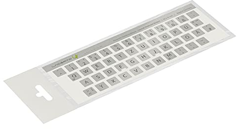 Lacerto® | 12x12mm Deutsche Aufkleber für PC/Laptop & Notebook Tastaturen mit mattem kratzfestem Laminat, Germany Keyboard Stickers QWERTZ | Farbe: Silber