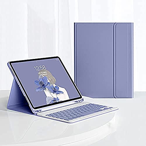 YAMKNICE per iPad Mini 6 Custodia 2021 Custodia a Conchiglia Sottile con Tastiera Bluetooth Wireless Staccabile con Attivazione/Disattivazione Automatica per iPad Mini 6 da 8,3 Pollici (Purple)