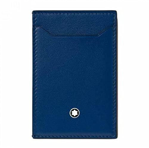 MONTBLANC Meisterstück 129684 Étui Compact en Cuir Bleu 9 x 6 x 0,5 cm, Bleu, Classique