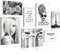 Novart Wandbilder Fashion Coco - KOMPLETT AUFHÄNGFERTIG - Schwarz Weiss Wohnzimmer Mädchen Teenager - 7 Moderne Mood-Bilder - N009071a