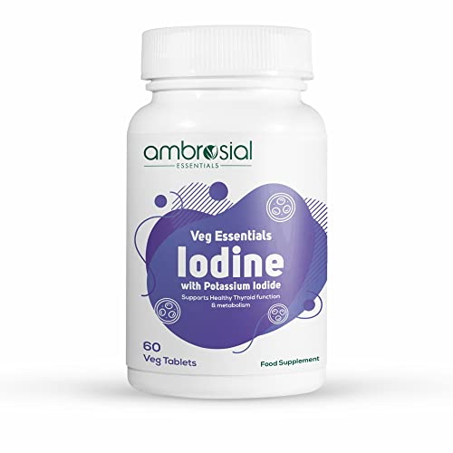 Ambrosial Jod mit Kaliumjodid Nahrungsergänzungsmittel | Superdosis Jod | Natürliche Kaliumjodidquelle | (Pack of 1-60 Capsules)