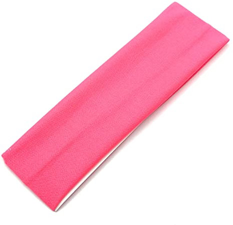 Allsorts 7cm Plain Stretchy Fabric Headband Kylie Band Headband Hairband Hair Bandeau (Neon Pink), 1.0 count, Pack of 1