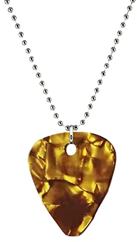 Yowablo Gitarrenpolsterung Anhänger Halskette Strange Horror Things Plektrum Anhänger Halskette Kostüm Cospaly Schmuck Ketten Basteln Silber