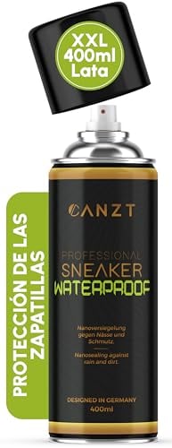 Canzt Spray Imperméabilisant Chaussures 400ml XXL – Spray Imperméabilisant Daim, Cuir, Textile & Nubuck – Protection Contre l’Eau et les Taches pour Baskets & Chaussures