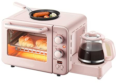 Samnuerly Multifonction 3 en 1 Petit déjeuner Machine 8L électrique Mini Four cafetière Oeufs poêle ménage Pain Pizza Four Gril