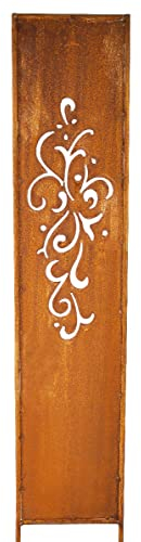 1x Edelrost Schild Ornament 20 x 100 cm, Sichtschutz Garten Deko (94654000)