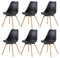 buybyroom Lot de 6 chaises de Salle à Manger rembourrées, chaises de Cuisine, Assise, Dossier, Salon, Salle à Manger, Salle de conférence, avec Bois Massif, Noir
