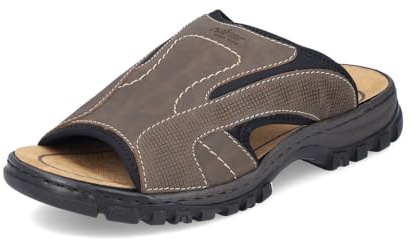 Rieker Herren Pantoletten 25093, Männer Slipper,schluepfschuhe,Slides,Slip-ons,Backless Slipper,Mules,Gartenschuhe,braun (25),47 EU / 12 UK