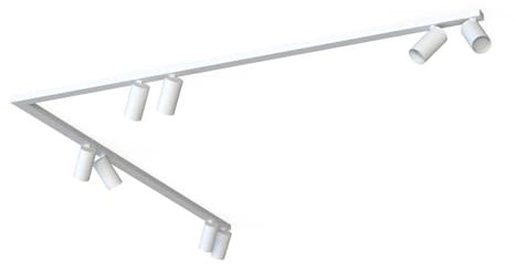 Licht-Erlebnisse Deckenstrahler Weiß XXL 300 cm lang 90°-Winkel 8-flammig GU10 verstellbar schwenkbar Modern Spot Deckenleuchte Deckenlampe Küche Wohnzimmer