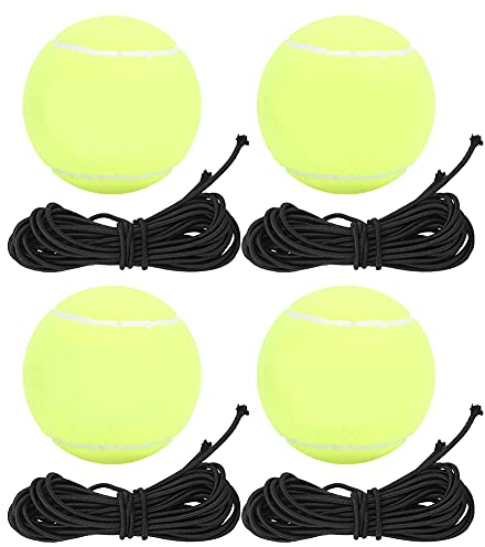 equlup Tennistrainer, 4-teiliges Tennis-Trainingsgerät aus Wolle, Verstellbarer Tennistrainer, Gummiband, Übungsgürtel, Ausrüstung Für Das Tennis-Übungstraining