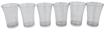 Reusable Shot Glasses Clear Pack of 6, 50ml, Plastic Reusable, Shot Glasses, Shot Glasses Set, Novelty Shot Glasses, Tall Shot Glasses, Shot Glass Multiple Colors UK Made Ideal for Parties and Events