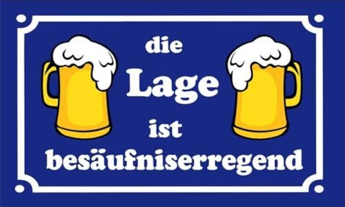 flaggenmeer® Flagge Bier - Die Lage ist besäufniserregend 80 g/m² ca. 90 x 150 cm