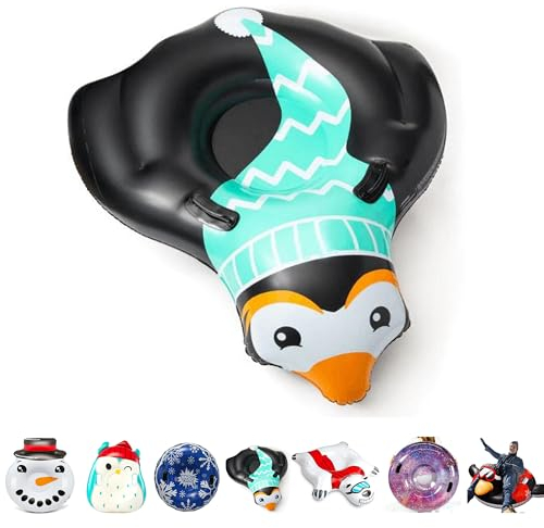 Tube à Neige Gonflable Tube de Luge en PVC avec Anneau de Ski Gonflable épaissir Le Tube de Neige d'hiver avec poignée
