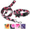 Dog Collar and Leash Set Girls Boys 4ft/Foot Dog Leash and Collar Dog Harness and Leash Set Collars with Beautiful Floral Bow Tie for Small Medium Large Female Male Dogs,Rose Black