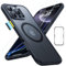 ESR for iPhone 16 Pro Max Case (4 in 1) Set, Translucent Matte Case with Screen Protector, Compatible with MagSafe, Military-Grade Protection, Classic Series, Frosted Black