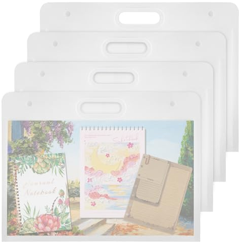 Covzoe 4 Pack Plastic Art Portfolio with Handle, 17.3 x 13.2
