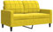 vidaXL Sofa 2-Sitzer, Polstersofa Doppelsofa für Wohnzimmer, Couch Loungesofa Metallgestell, Zweisitzer Samtsofa Sitzmöbel, Modern, Gelb 120cm Samt