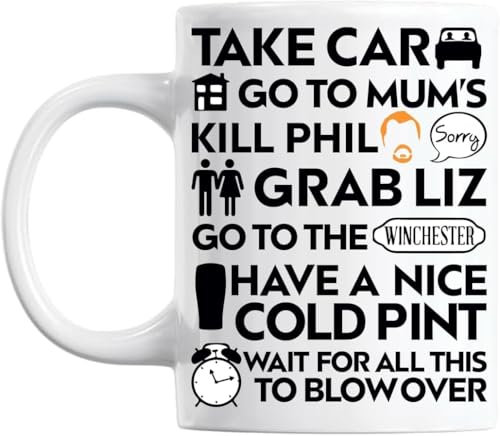 kisoyo Shaun of The Dead To Do Liste, klassische Tee-/Kaffeetasse, 325 ml