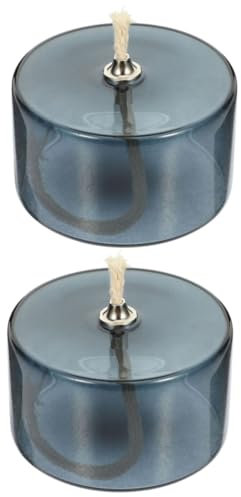 VINTORKY 2 Piezas Portavelas De Cristal Mechas para Lámparas De Aceite Vela De Aceite Recipientes para Velas De Aceite Difusor De Aceite Fragancia Lámpara De Aceite Recargable , Black