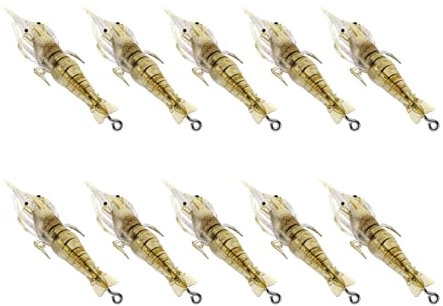 10pcs Bass Swimbaits - Fishing Lure Kit, Fishing Lure Set, 10pcs Soft Bionic Fishing Lure | Bait Hooks for Shrimp, Soft Swimming Baits Without Bad