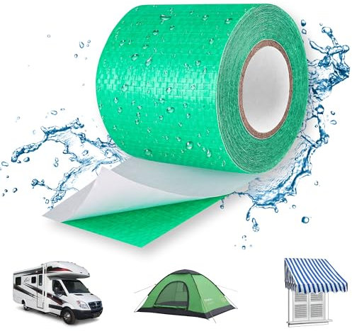 Lechin Ruban Adhésif/ 5,7cm x 10m Scotch etanche eau/Ruban Adhésif Etanche/Ruban etancheite pour Réparer Bache de Camion ou de Serre/Toile de Tente ou Tonnelle/PE/Vert