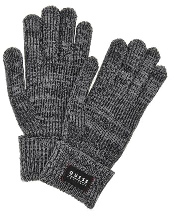 GUESS KNIT GLOVES BLG - BLACK GREY 1 One Size