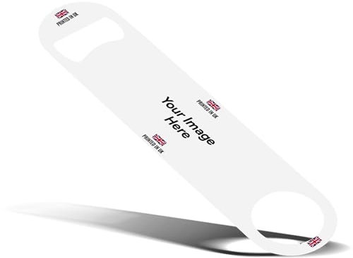 Personalised Bar Blade Bottle Opener Custom Any Photo Text Heavy Duty Non-Slip for Pub or Home Bar Durable Gift UK