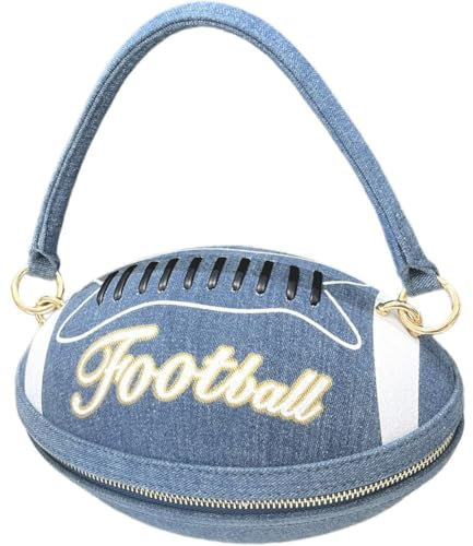 Baokuan Damen-umhängetasche in American-Football-Form, Denim-umhängetasche, Handtasche, Einzigartige American-Football-geldbörse Für Damen