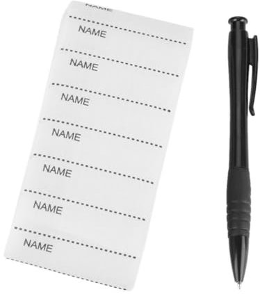 200Pcs Iron on Name Labels Tags Washable Names Tapes Clothing Name Tag with Pen Washable Name Label for Nursing Care Rest Home(White)