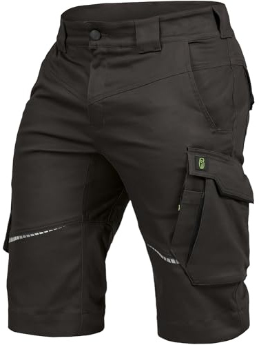Leibwächter Arbeitsshorts Herren Flex Line Anthrazit – Größe 52 – Robuste Cargo Hose mit Taschen – Handwerker Shorts – Berufsbekleidung – Multifunktionshose mit Reflektoren