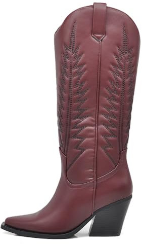 IF Fashion Stivali Cowboy Western Texani Scarpe da Donna A Punta Camperos 2701-6 bordeaux N.38