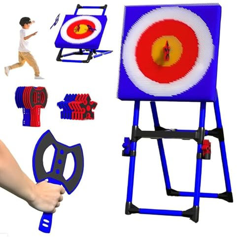 Axe Throwing Game Set for Garden - Target Throwing Game with Foldable Stand, Axe Dart Set for Indoor and Outdoor Use, Ideal for Family, Children and Adults, Office Decompression