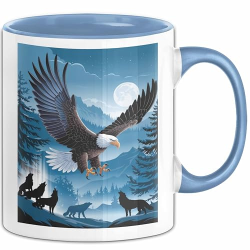 Adler Vogel Tasse Geschenk Lustige Geschenkidee Spruch (Blau)