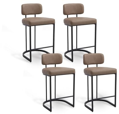 DAYALANE Barhocker 4er Set, Bar Stools industriell, Khaki