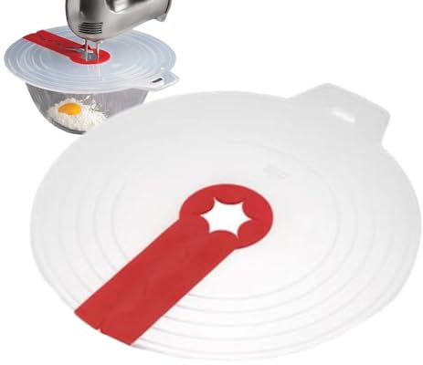 Mixing Bowl Cover with Hole Silicone, 12.2inch Hand Mixer Splatter Guard for Beating Eggs and Whipped Cream, Protective Splatter Guard for Egg Bowl Kitchen Cooking Baking, Reusable Creative Gadget