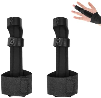 SIXHAOBU 2Pcs Fingerschiene Fingerstütze, Stabile Fingerschiene mit Aluminiumträger Universelle Fingerbandage für Mittelfinger Ringfinger Zeigefinger Atmungsaktive Fingerstütze