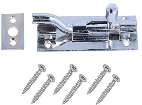 Merriway® BH00777 Swan Neck Surface Slide Door Bolt, 100 mm (4 inch) - Chrome